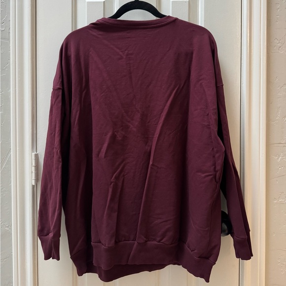 Universal Standard S (14_16) Lauren Classic Sweatshirt, Black Cherry - Picture 2 of 6